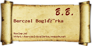 Berczel Boglárka névjegykártya